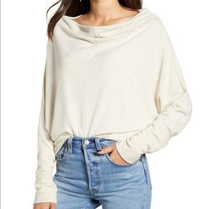 Treasure and bond slouchy off the shoulder sweater in oatmeal